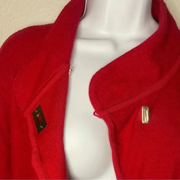 Calvin Klein Wool Blend Red Latch Close Jacket - Size XL - Picture 4 of 7